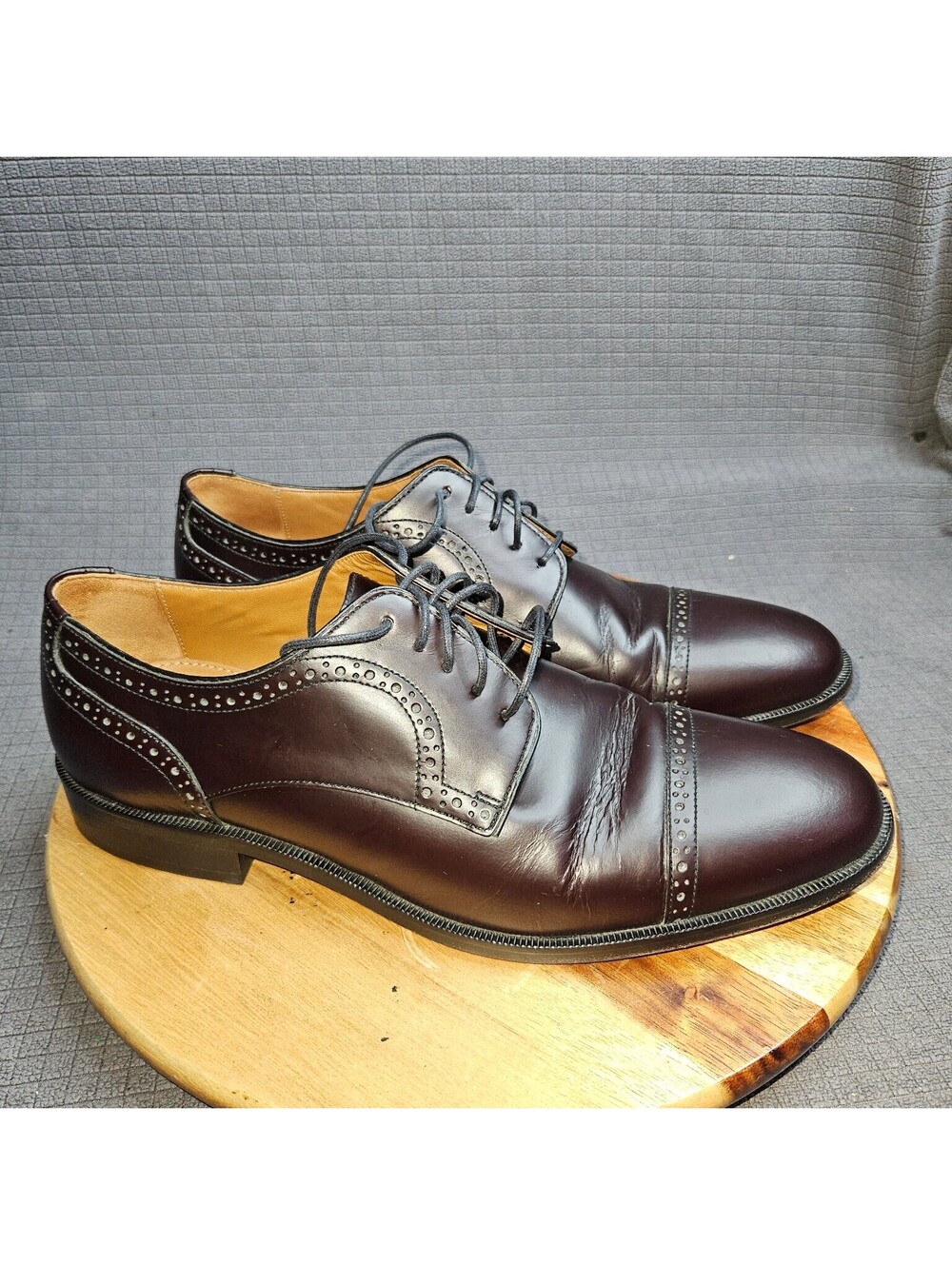 Johnston & Murphy J.M. Murphy Men's US 9.5 M Burgundy Leather Brogue Derby Dress